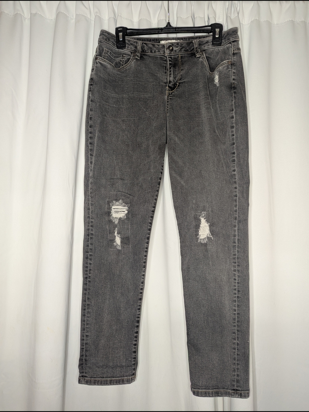 Boston Proper Distressed Grey Boyfriend Jeans